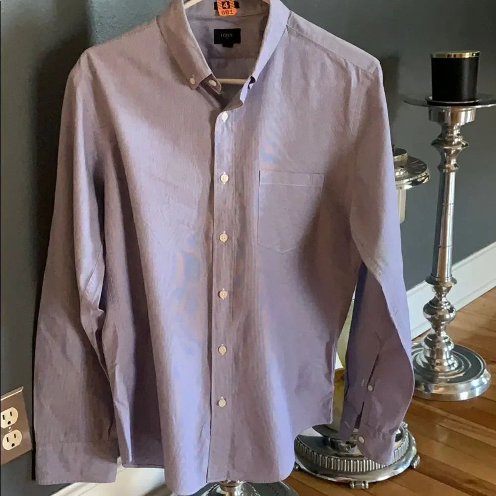J. Crew blue/white pinstripe button shirt, medium